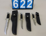 3 Buck Knives with Sheaths