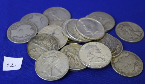 (20) various Silver Half Dollars: