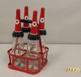 4-Pack Glass Texaco Oil Bottles