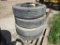 (4) 10R22.5 Tires on Hub Pilot Wheels
