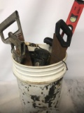 LARGE BUCKET OF MISCELLANEOUS TOOLS
