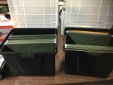 2 BLACK FILING BOXES W/FOLDERS