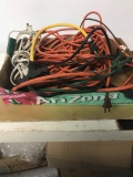 1 BOX OF VARIOUS EXTENSION CORDS