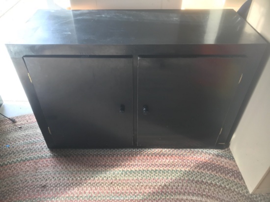 BLACK WOODEN 2 DOOR CABINET