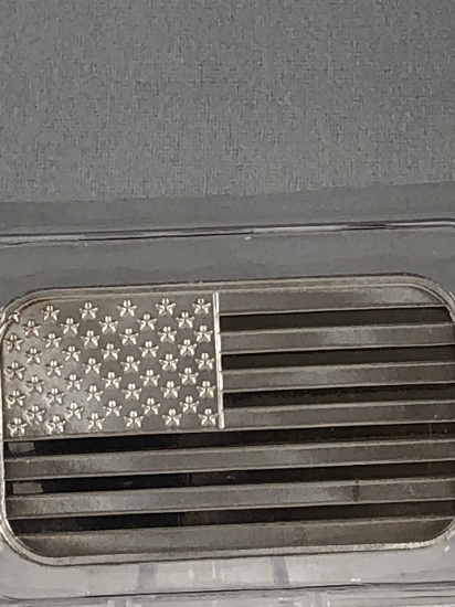 Sealed Two 1 Oz. Silver bars .999 Fine Silver American Flag Design.