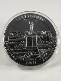 5 oz .999 Silver Quarter coin 2011 Gettysburg in airtite.