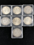 7 Morgan Dollars mixed Conditions, Years, Mintmarks