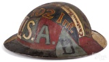 WWI painted doughboy Brodie helmet