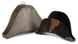 Napoleonic bicorne fur hat and case