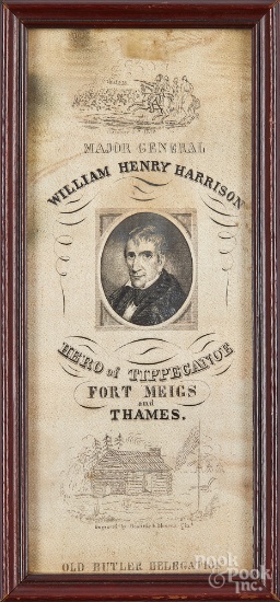 William Henry Harrison silk 1840 campaign ribbon