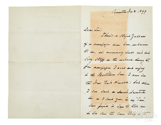 Grover Cleveland signed letter