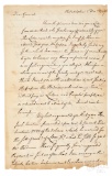 Joseph Nourse handwritten letter