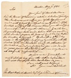 John Hancock unsigned letter to Robert Morris