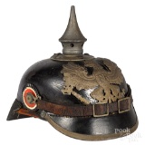 German WWI pickelhaube spiked leather NCO helmet