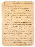 Jefferson Davis signed hand written letter