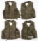 Four US WWII Army Air Force C-1 survival vests