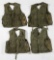 Four US WWII Army Air Force C-1 survival vests