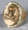 WWII brass and silvered skull & crossbone ring