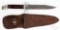 Trench art Bowie knife and sheath