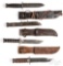 Four fixed blade sheath knives