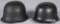 Two German WWII M34 police helmets