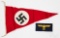 German WWII double sided pennant & breast eagle