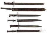 Two US Krag bayonets and scabbards