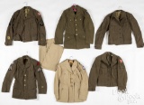 Six US WWII era military uniform jackets