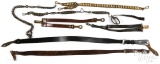 8 misc. leather military straps & sword hangers