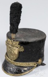 West Point Military Academy shako hat, with plume
