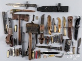 Group of miscellaneous bayonets, knives, sheaths