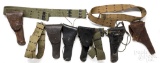 Six US leather military holsters, to include 1911