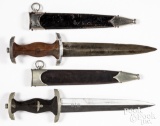 Two German Nazi daggers and scabbards