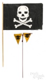 Two German WWII skull and Crossbone mine flags etc