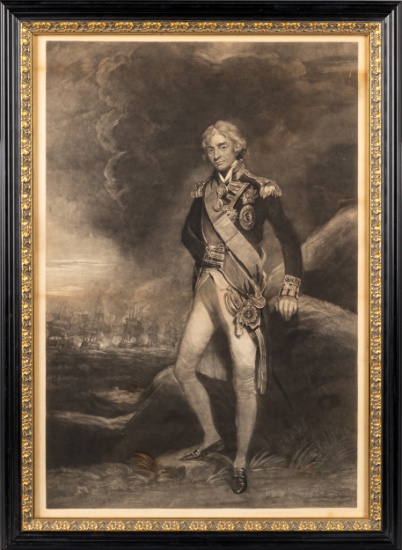 Admiral Lord Nelson mezzotint engraving