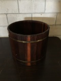 Wood Barrel Style Planter