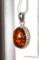 Amber Pendant on 925 Silver Chain