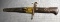 Antique Bayonet with leather scabbard, brass top and end cap