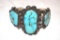 Vintage Old Pawn Native American Cuff Bracelet of Silver and Turquoise