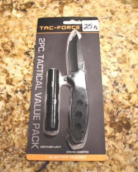 Tac Force Two Piece Tactical Knife and Flashlight