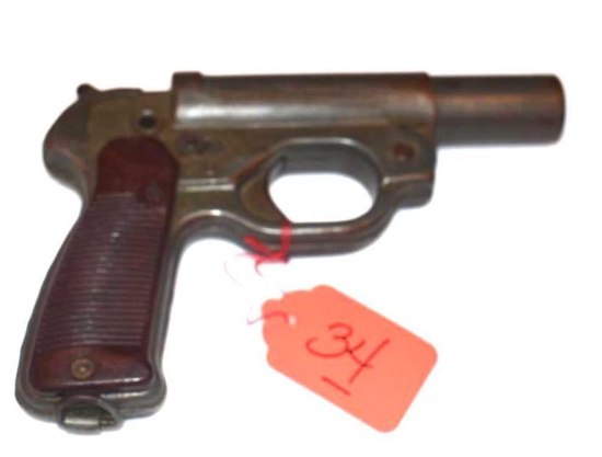 Vintage Flare Gun with Bakelite Grooved Grips