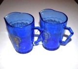 Shirley Temple Cobalt Pitchers