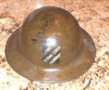 Original WWI American Steel Military Helmet with design