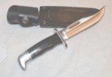 Buck Model 119 Fixed Blade with black leather sheath