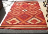 Vintage Native American Navajo woven rug Transistional, C. 1890's; 53 12 x 84 in