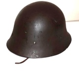 Wartime Helmet with leather liner and chin strap