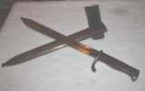 Vintage Military Bayonet with metal scabbard H. Kauemann, India Kark Solingen