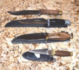 Grouping of Fixed Blade Estate Knives, Bowies and Hunting Knives