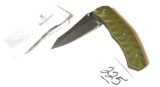 Browning Folding Knife, New, no box; OD Green Handle