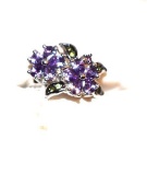Sterling Silver Cocktail Ring with Amethyst and Peridot
